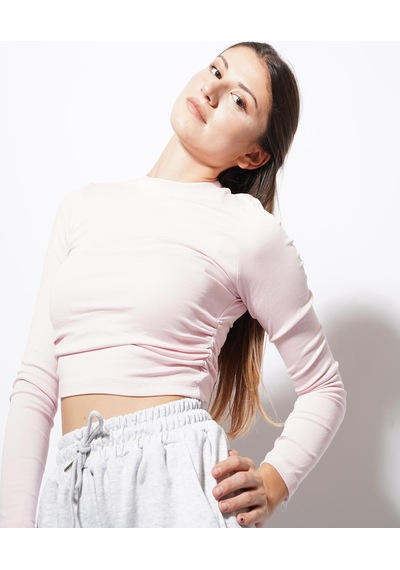 Ckm Moda Angle Yan Büzgülü Body Pembe
