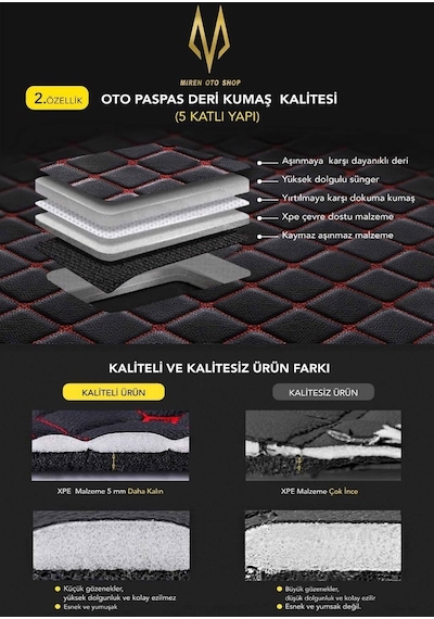 Peugeot 2008 2014-2019 5D Havuzlu Suni Deri Oto Paspas 539859813