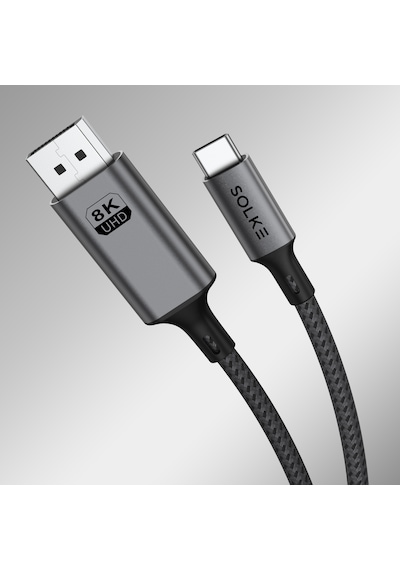 Solke Type C To Displayport 1.4 Kablo 8k 60hz / 4k 144hz Destekli Usb-c To Dp Monitör Kablosu 2 Metre 2 M