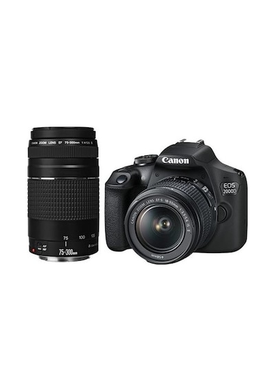 Canon EOS 2000D 18-55 MM + 75-300 MM DSLR Fotoğraf Makinesi (Canon Eurasia Garantili)