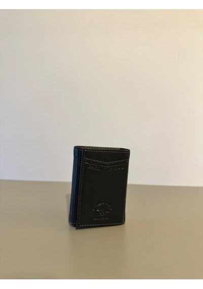 Ogdo - Erkek Suni Deri Akardiyon Otomatik Mekanizmalı Cüzdan & Kartlık Siyah