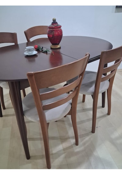 Masa Sandalye 90644 Retro Ayak Model Kayın Retro Açılır Parlak Koyu Ceviz Tabla Kahverengi Masa Sandalye 90644 Retro Ayak Model Kayın Retro Açılır Parlak Koyu Ceviz Tabla Kahverengi