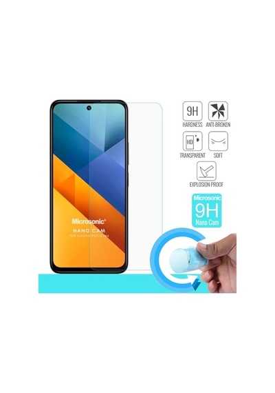 Xiaomi Poco M6 5g Nano Glass Cam Ekran Koruyucu Poco M6 5g İle Uyumlu Ekran Koruyucu - Şeffaf