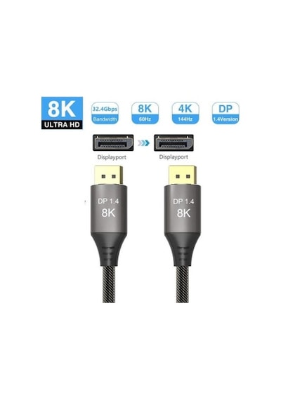 3 Metre 8k Displayport Kablo 1.4 Versiyon 8k Displayport Kablo 3 Metre