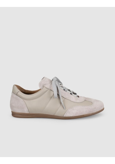 Krem Hakiki Deri Kadın Sneaker Ayakkabı
