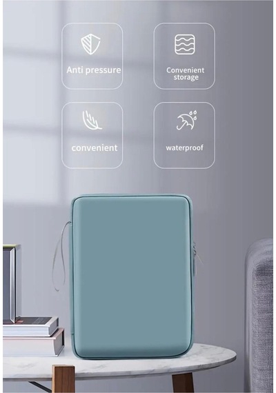 Bölmeli Tablet Ve Notebook İçin Dayanıklı Koruma Kılıfı Taşınabilir Çanta Yeşil