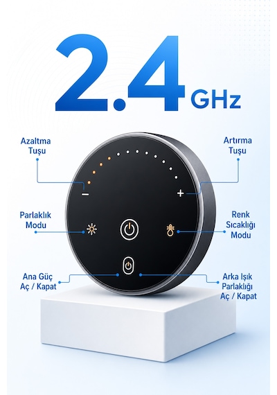 Aura-pro Monitör Lambası Ön-arka Işık Kumandalı Kademeli Parlaklık Renk Ayarlı Masa Pc Ekran Işığı Siyah