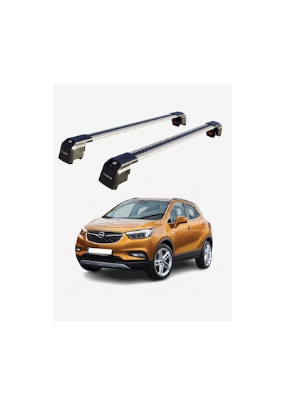 Opel Mokka X 2016-2020 Trx2 Thunder Carrier Kilitli Ara Atkı Taşıyıcı Tavan Barı Gri