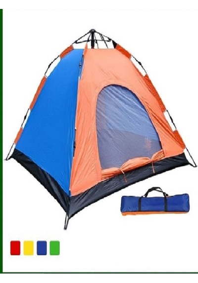 Mobgift Su Geçirmez Kamp Dayanıklı Pratik Kurulum Aile Tipi 4 Kişilik Çantalı Otomatik Çadır 2.2 2.5 1.35m Renk