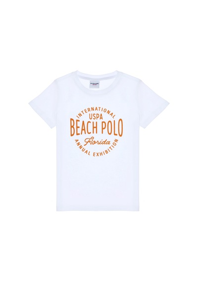 U.S. Polo Assn. Erkek Çocuk Beyaz Bisiklet Yaka Tişört 50307129-VR013
