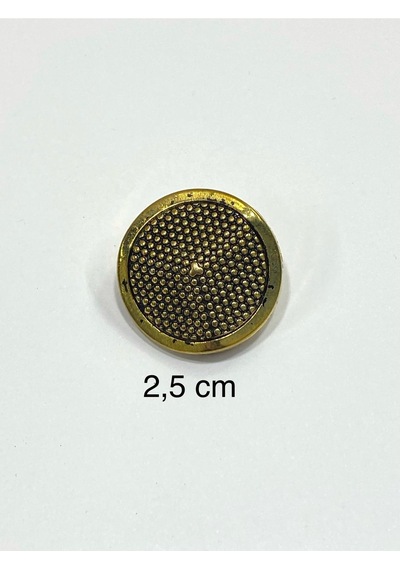 Ceket Trençkot Düğmesi / Metalize Plastik Düğme / Antik Gold 2,5 Cm 6 Lı Set