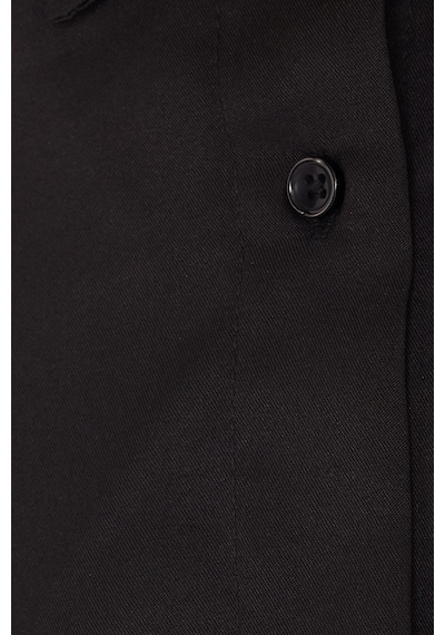 Tudors Kadın Slim Fit Dar Kesim Vucüda Oturan Uzun Kollu Siyah Basic Gömlek-35323 Siyah