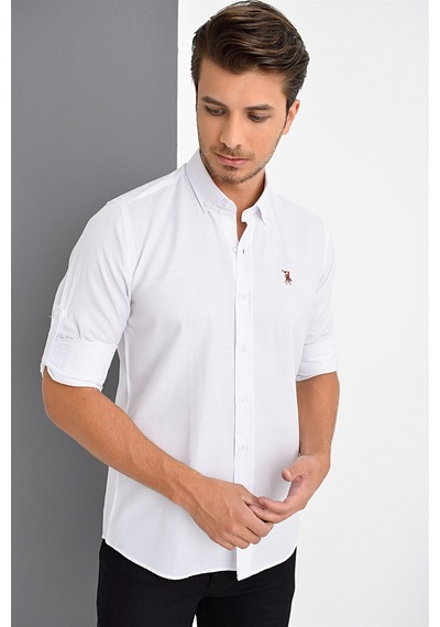 G674 Dewberry Erkek Gömlek-beyaz Beyaz