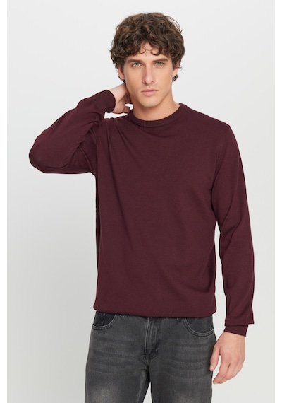 AC&Co / Altınyıldız Classics Erkek Bordo Pamuklu Standart Fit Normal Kesim Bisiklet Yaka Triko Kazak Bordo