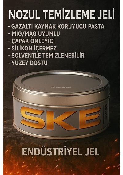 Proalet Ske Nozul Temizleme Jeli, Gazaltı Kaynak Koruyucu Pasta, 300 Gr, Mıg/mag Uyumlu, Çapak Önleyici, Silikon İçermez, Solventle Temizlenebilir, Yüzey Dostu, Endüstriyel Jel