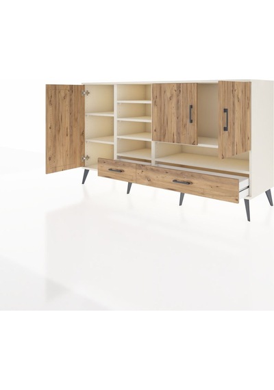 Hyperion Konsol 8 Raflı 2 Çekmeceli 3 Kapaklı 176x44x99 Aytaşı-ça Aytaşı-çam