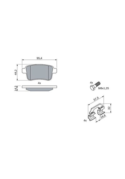 Renault Kangoo 2 1.5dci 2008-2019 Bosch Arka Balata Netpar24692