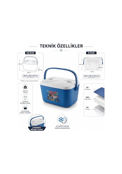 20 Lt Buzzy Retro Buzluk Termos 1179 Cooler Box -392 Mavi