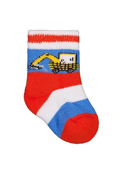 Civil Baby İş Makinesi Havlu 6- 2'li Bebek Erkek Çorap Set - Standart 6 Ay