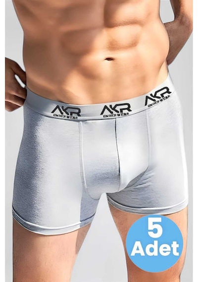 Uniquetrenders Erkek Likralı 5'li Boxer Gri