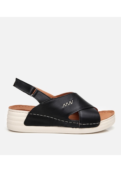 Hotiç Kadın Deri Siyah Ayarlanabilir Comfort Sandalet 01sah306840a100 Siyah