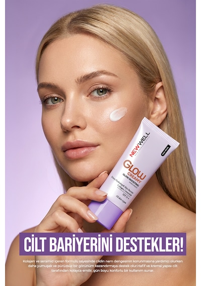 New Well Glow Boosting Işıltı Veren Nemlendirici Yüz Kremi SPF15+ 01 Pink Pearl
