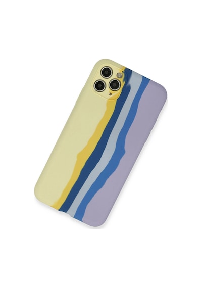 Newface - 478 - İphone 11 Pro Kılıf Ebruli Lansman Silikon - Kmrsfres - - Sarı-lila