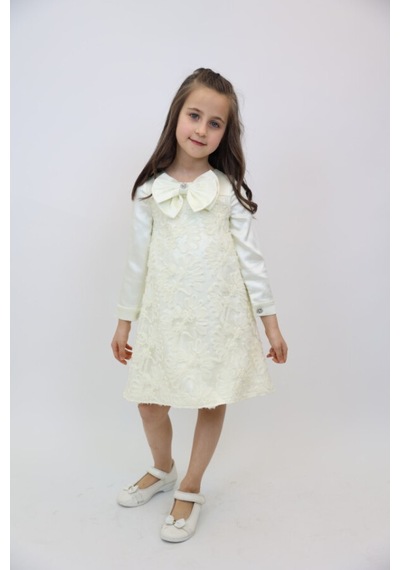 Xo Kids Kız Çocuk Elbise 3-10 Yaş 3911 Ekru
