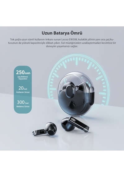 Lecoo EW308 Kablosuz Bluetooth 5.1 TWS Mikrofonlu Kulak İçi Kulaklık