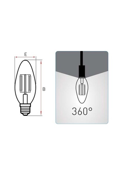 Panasonic E14 Led Filaman Rustik Lamba 4w 470lm 2700k Clear