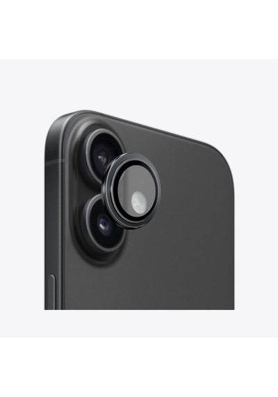 Safeus Safir Temperli Kamera Lens Koruyucu Apple Uyumlu iPhone 16 Plus Ve İle Siyah