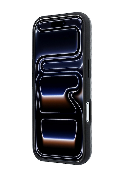 Apple iPhone Uyumlu 18 Pro Max Kılıf Bmw Lisanslı M-safeli Karbon Fiber Ve Metal Logolu Pu Deri Kapak Gri