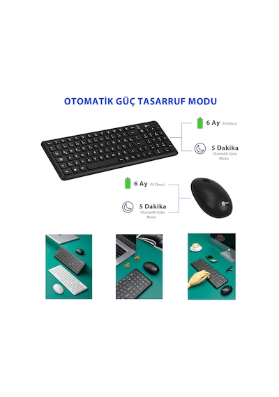 Lecoo KW204 Kablosuz Türkçe Q Klavye & Mouse Set