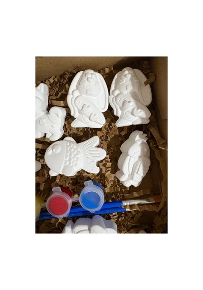 3d Hayvan Figürlü Taş Boyama Seti Orta Boy-medium