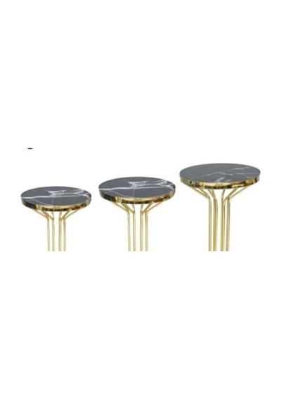 Brc Bufalo Zigon Model Siyah Mermer Temper Cam Metal Gold Renk Ka