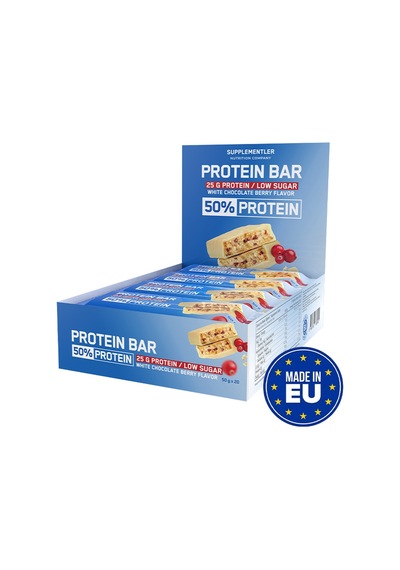 Supplementler %50 Protein Bar 50 Gr 20 Adet Beyaz Çikolata-orman Meyveleri Supplementler %50 Protein Bar 50 Gr 20 Adet Beyaz Çikolata-orman Meyveleri