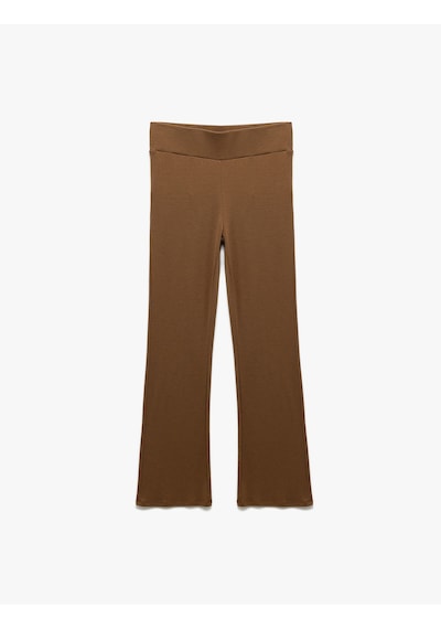 Koton Yüksek Bel Lastikli İspanyol Paça Viskon Karışımlı Tayt Pantolon Kahverengi 5sal40159ık Kahve Koton Yüksek Bel Lastikli İspanyol Paça Viskon Karışımlı Tayt Pantolon Kahverengi 5sal40159ık Kahve