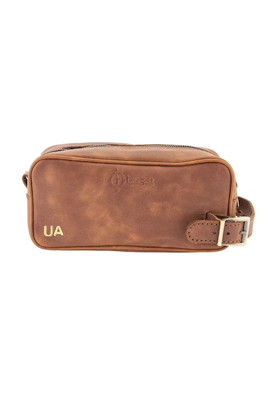 Twingold İsme Özel Dopp Kit Kişisel Bakım Ve Seyahat Çantası - %100 Rainbow Deri - Ac14004 - Kahverengi Kahverengi