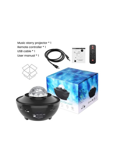 Starry Projektör Gece Lambası Bluetooth Hoparlör Ambians Işık