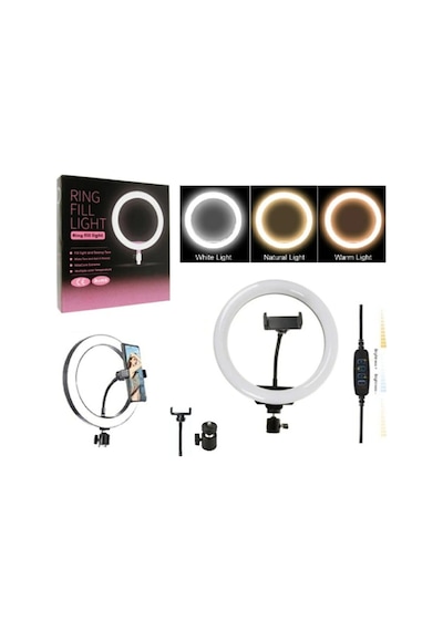 10 Inç Ring Light Sadece Halka Led 3 Renkli Ayarlanabilir Tiktok Youtuber Işığı Ayaksız