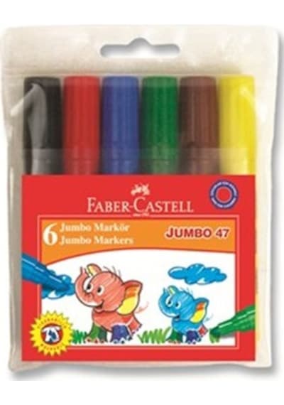 Faber Castell Renkli Keçeli Kalem Jumbo 6 Renk