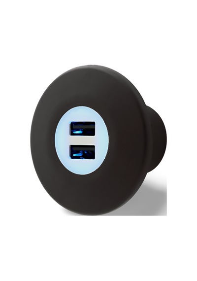 12v 24v 2a Usb Sarj Ünitesi Siyah Gövde Mavi Led