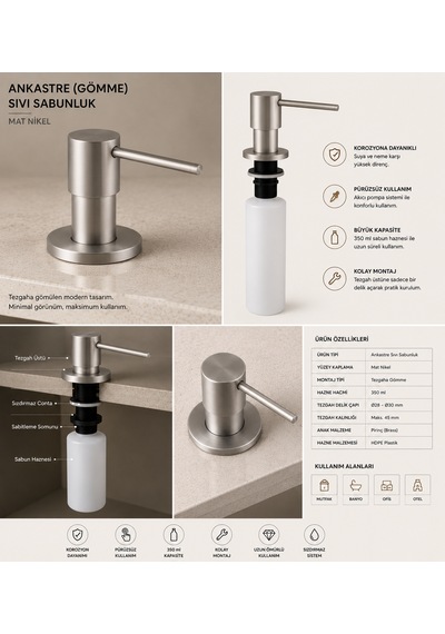 Ankastre Sabunluk Mutfak/banyo Krom