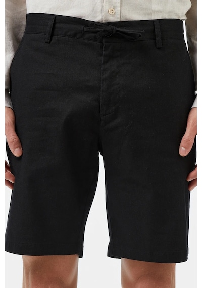 Lacoste Men's Regular Fit Black Bermuda Shorts Erkek Keten Pamuk Bermuda Şort Siyah