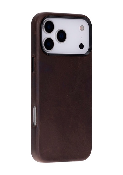 Bloomcase Premium Mono Espresso Brown Apple iPhone Uyumlu 17 Pro Max/ 18 Pro Max 6.9" Hakiki Deri Magsafe Kılıf Kahverengi
