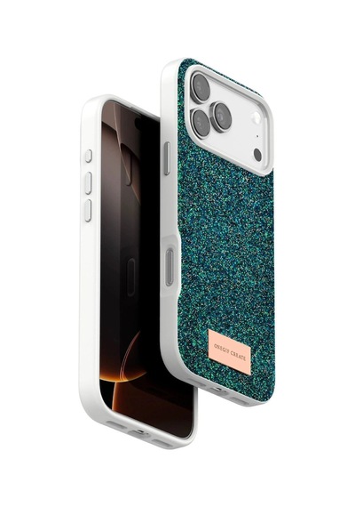 Onegif Apple İphone Uyumlu 17 Pro Bright Simli Kapak - Koyu Yeşil Çok Renkli