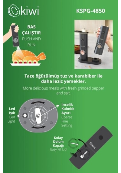 Kiwi KSPG-4850 Tuz ve Karabiber Öğütücü