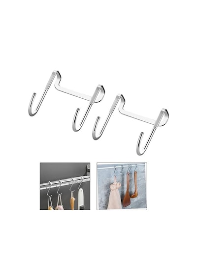 Paslanmaz Çelik Metal Banyo Duşakabin Mutfak Vb Alanlar İçin Askılık M Model -al4838 2 Adet Gümüş Diğer