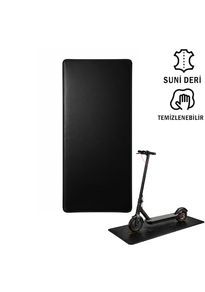 Microcase Elektrikli Scooterlar İçin Ev İçi Park Toz Çamur Zemin Koruyucu Deri Mat 50x140 Al5508 Siyah