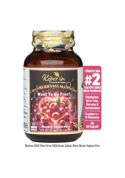 Kiperin Cranberry D-Mannoz C Vitamini 1400 Mg Akıllı Gıda Takviyesi 60 Kapsül